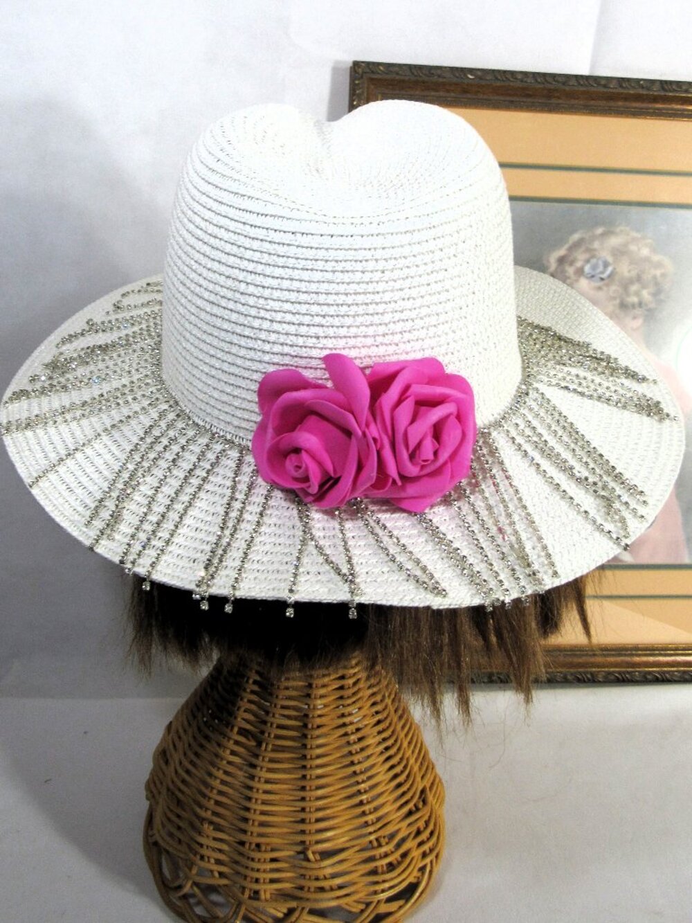 PARTY DANCING FESTIVAL FEDORA HAT + RHINESTONE FRINGE + ROSES